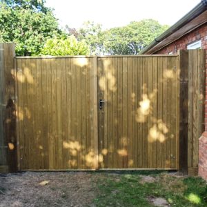 Double Tongue & Groove Gates Convex Top Pair of Jacksons Brook Boarded T&G Gates 