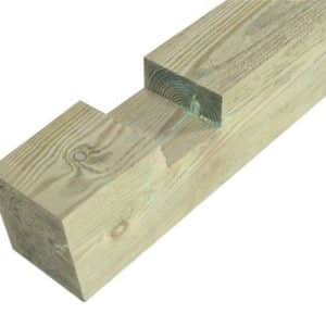Traditional Featherboard Fence Post - Morticed 125mm x 100mm