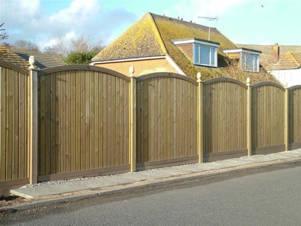 Tongue & Groove Convex Top Fence Panel