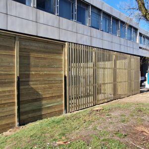 Timber & Metal commercial fencing - Acoustic fencing with Hit & Miss