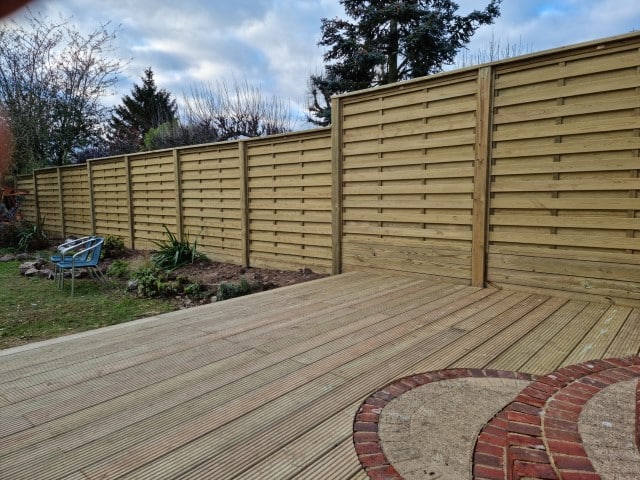 Fencing Decking and Gates. Decking with Hit & Miss fencing installation fence Folkestone. the best fencing installation service kent