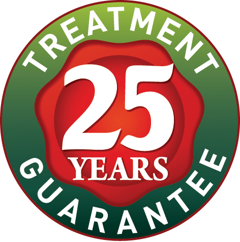 treatment emblem -25 Year Guarantee fencing, decking & gates